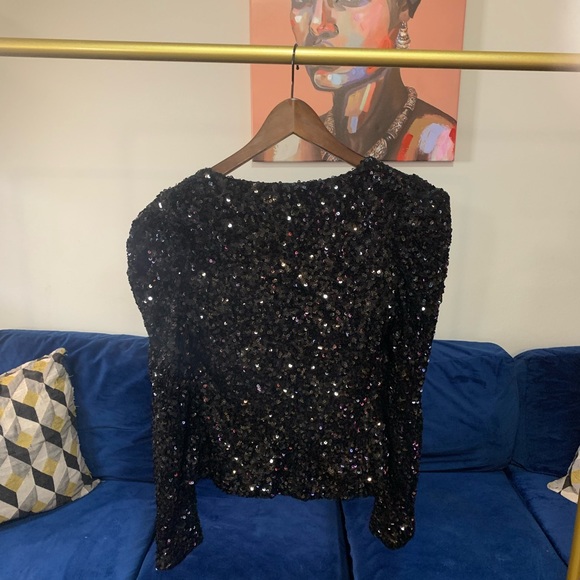 French Connection Sequin Blouse - Size 6 - Picture 3 of 9